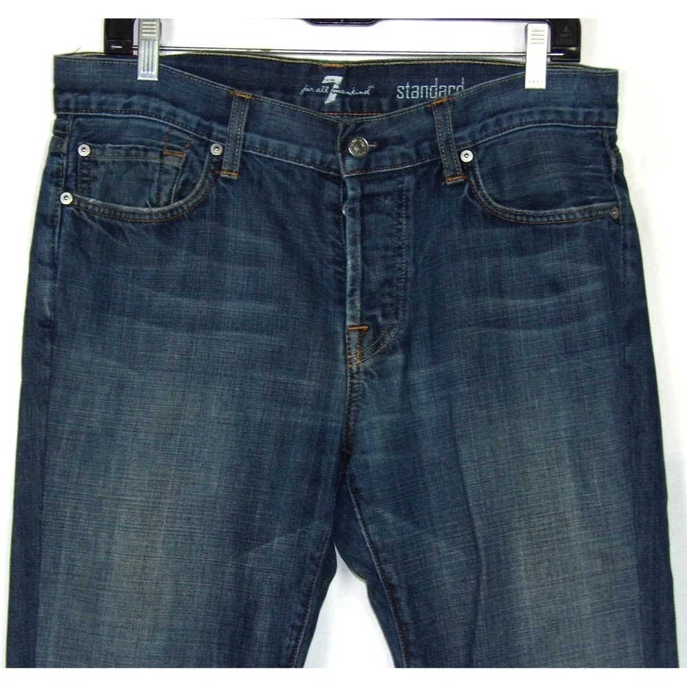 7 For All Mankind Standard Fit 100% Cotton Button Fly Denim Jeans Men's 32 X 30